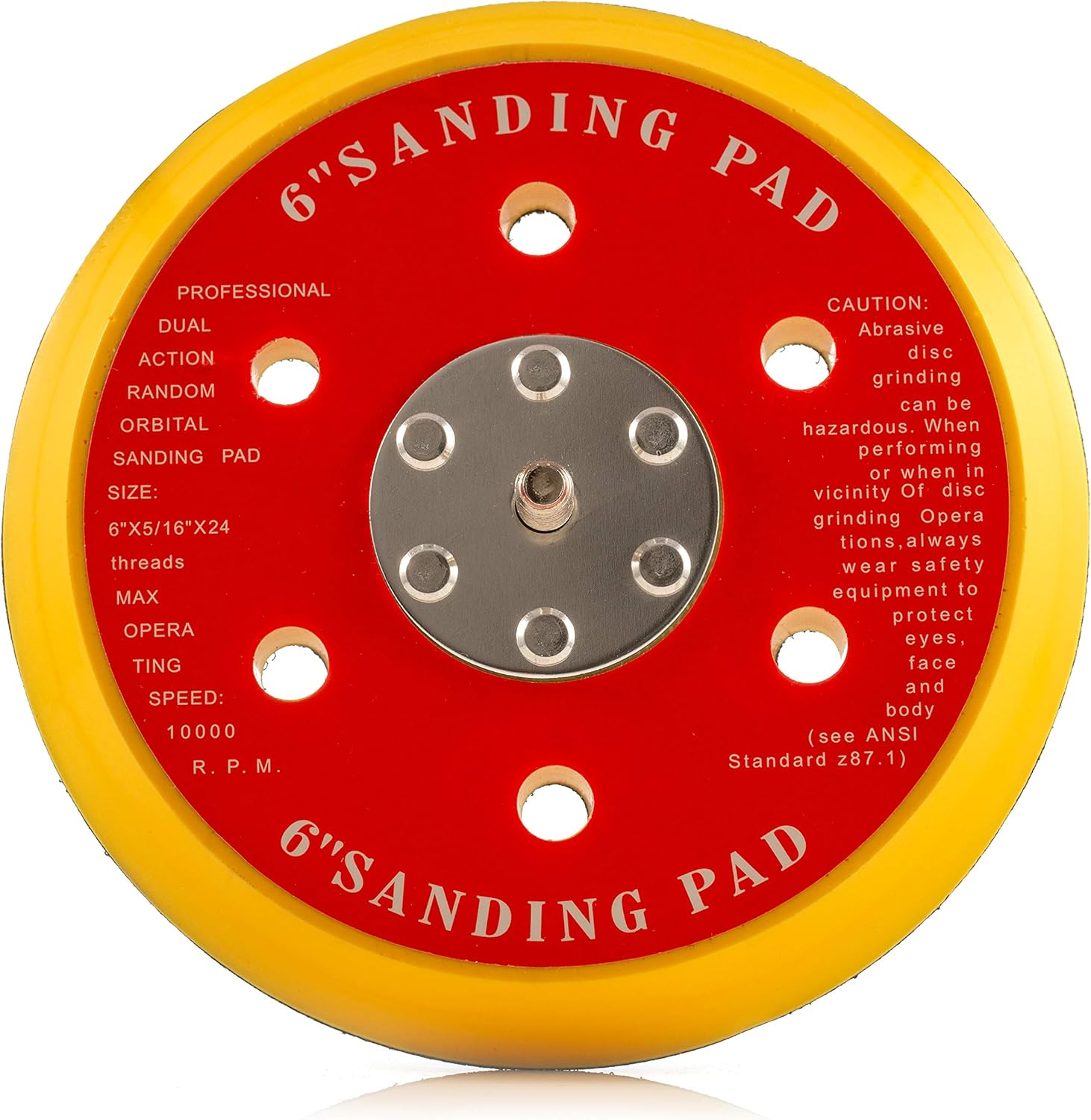 150mm ( 6") Dual Action Backing Pad 5/16"-24 - 6 holes - medium profile