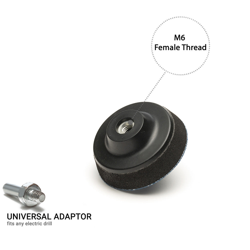 50mm ( 2") Spindle Pad PSA M6 - Black Foam Medium