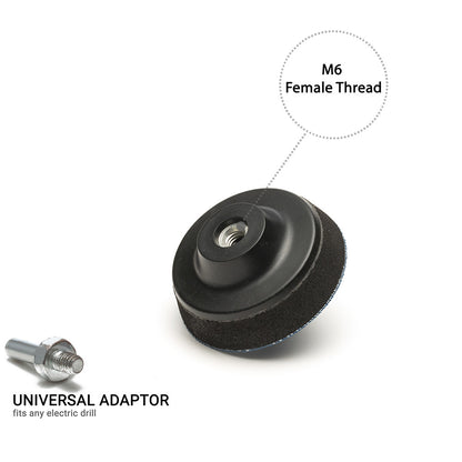 50mm ( 2") Spindle Pad PSA M6 - Black Foam Medium