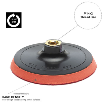 125mm ( 5") Rotary polishing backing pad M14 - Hard