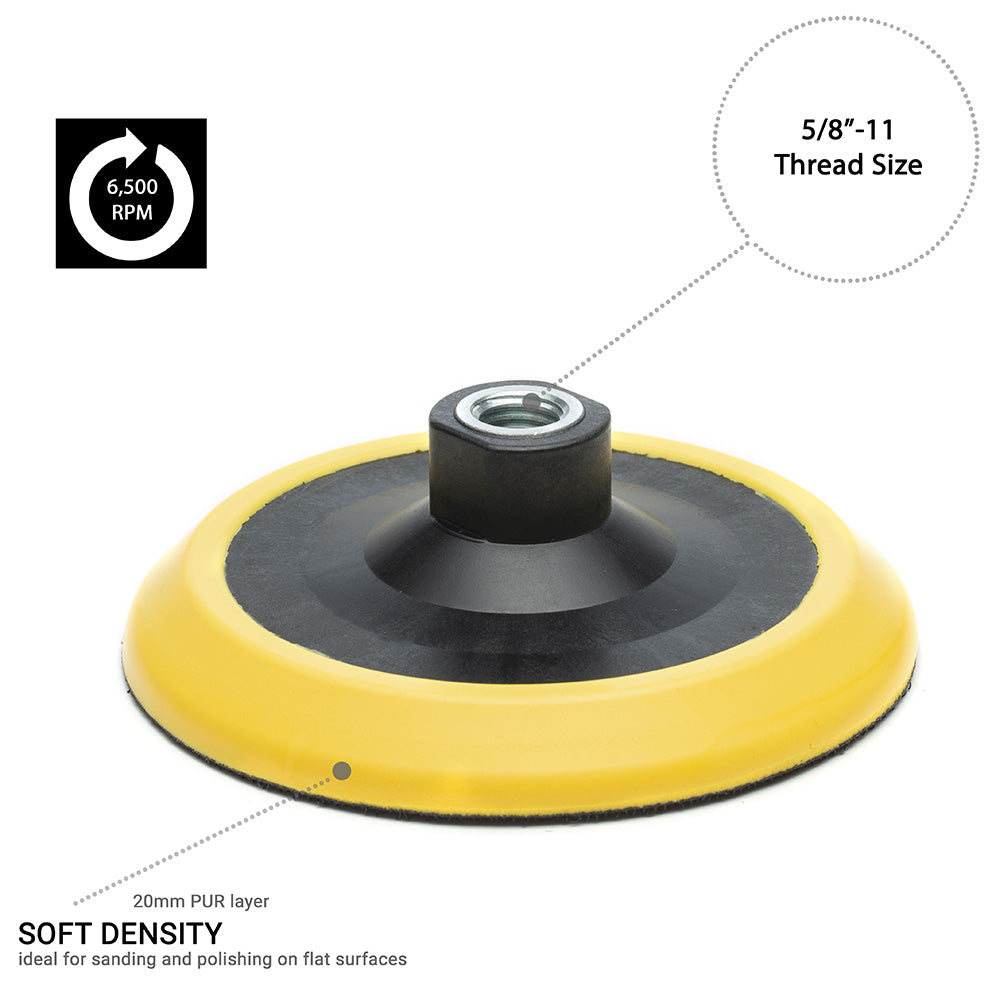 125mm ( 5") Rotary polishing backing pad 5/8"-11 - Medium