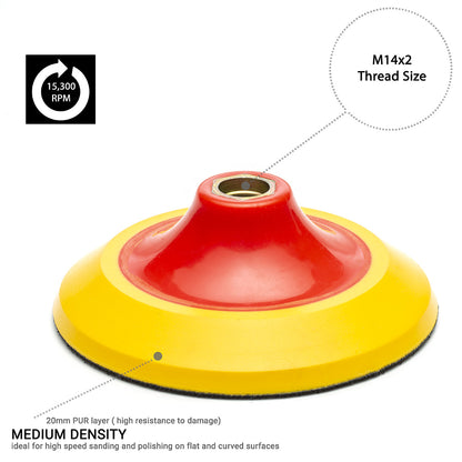 125mm ( 5") Rotary polishing backing pad M14 - Medium