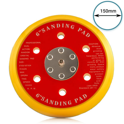 150mm ( 6") Dual Action Backing Pad 5/16"-24 - 6 holes - medium profile