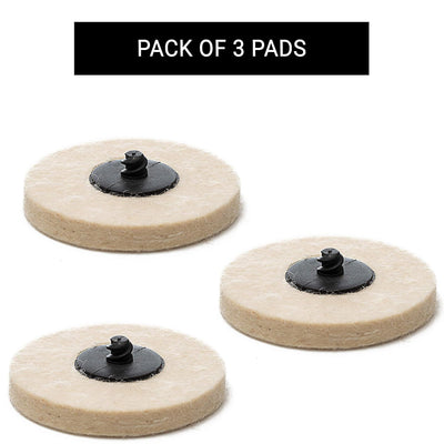 Quick-Lock Felt Buffing Pad / 3" (75 mm) - 3 pk Felt Pads