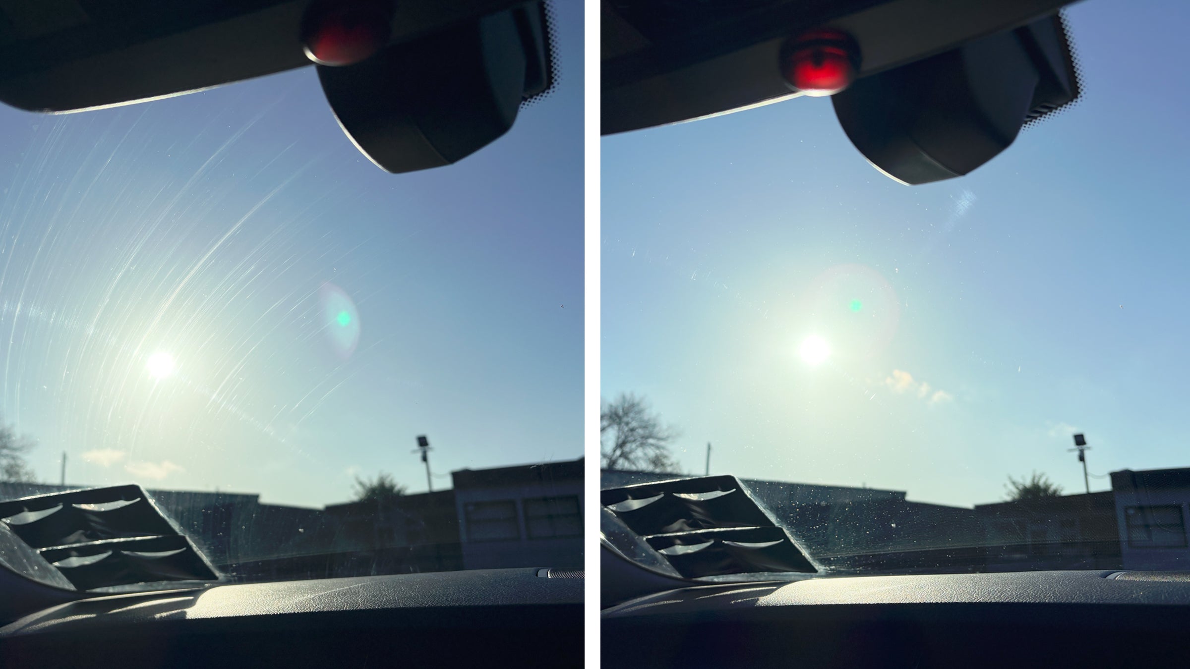Car windscreen wiper blade scratch removal before and after using GP-PRO Glass Polishing Compound