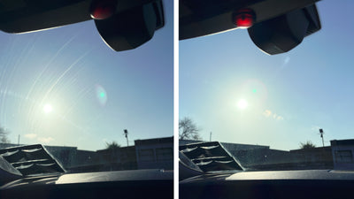 Car windscreen wiper blade scratch removal before and after using GP-PRO Glass Polishing Compound