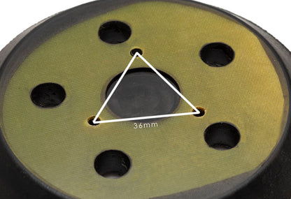 5+3 Sander Backing Pad / 5" 125mm - 5 Holes Black Rubber
